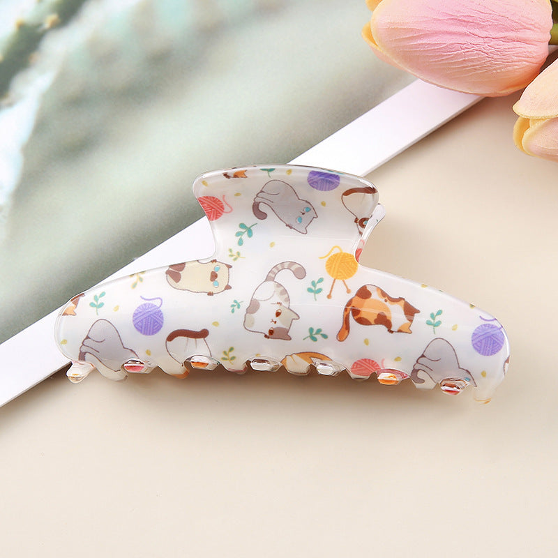 Wholesale New French Rhinestone Cat Hair Claw Clip Acrylic Hollow Women S Hair Accessory Cute Everyday Styling For Boutique Resale