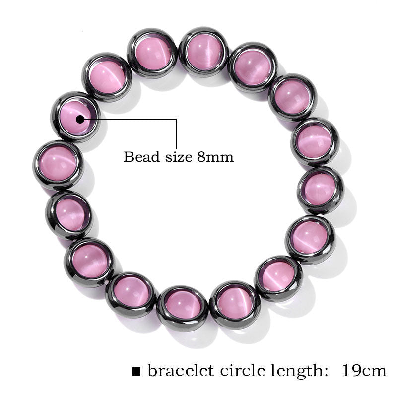 Wholesale Cat's Eye Beads Black Gallstone Donut Bracelet