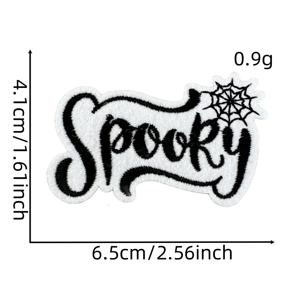Wholesale Polyester Iron On Embroidered Patches  Pumpkin Ghost Black Series Home Decor Accent