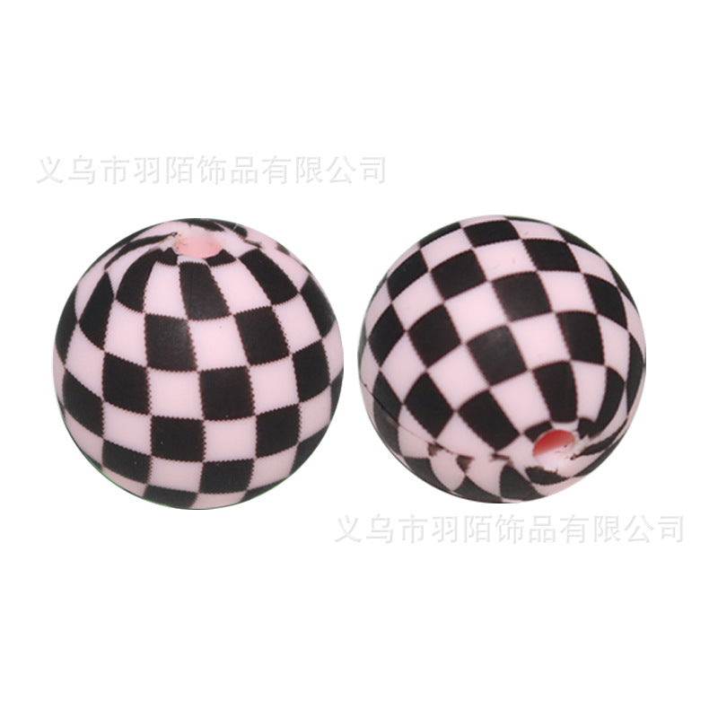 Wholesale 50pcs Silicone Grid Water Transfer Printing Beads