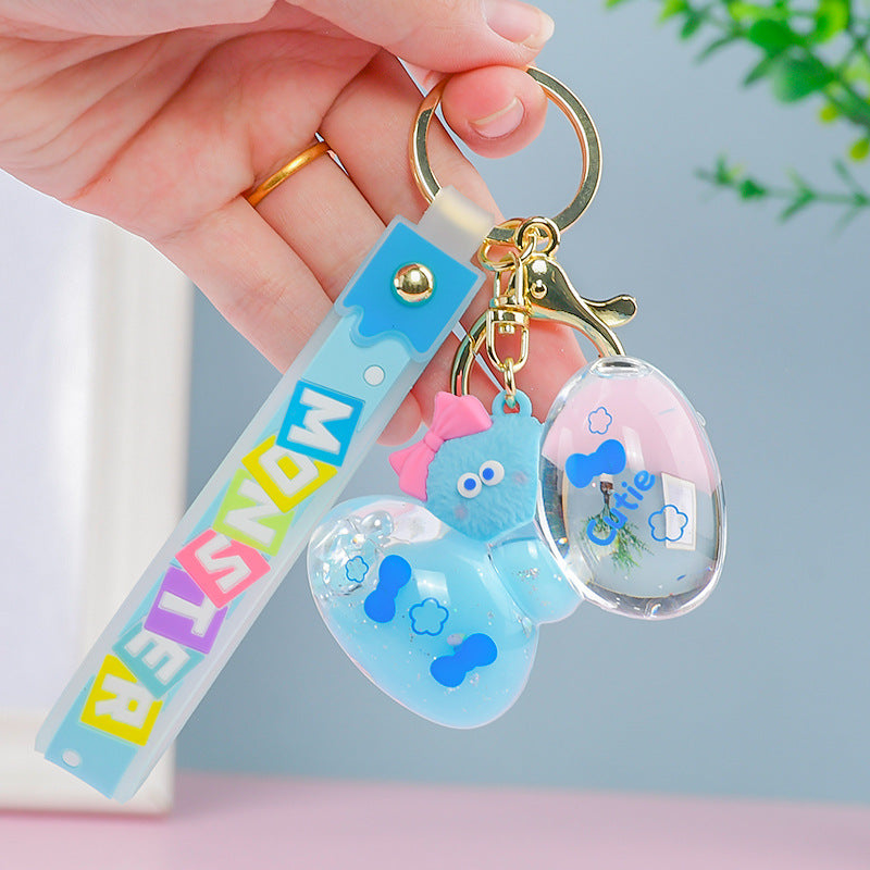 Wholesale PVC Liquid Into The Oil Bow Cartoon Keychain