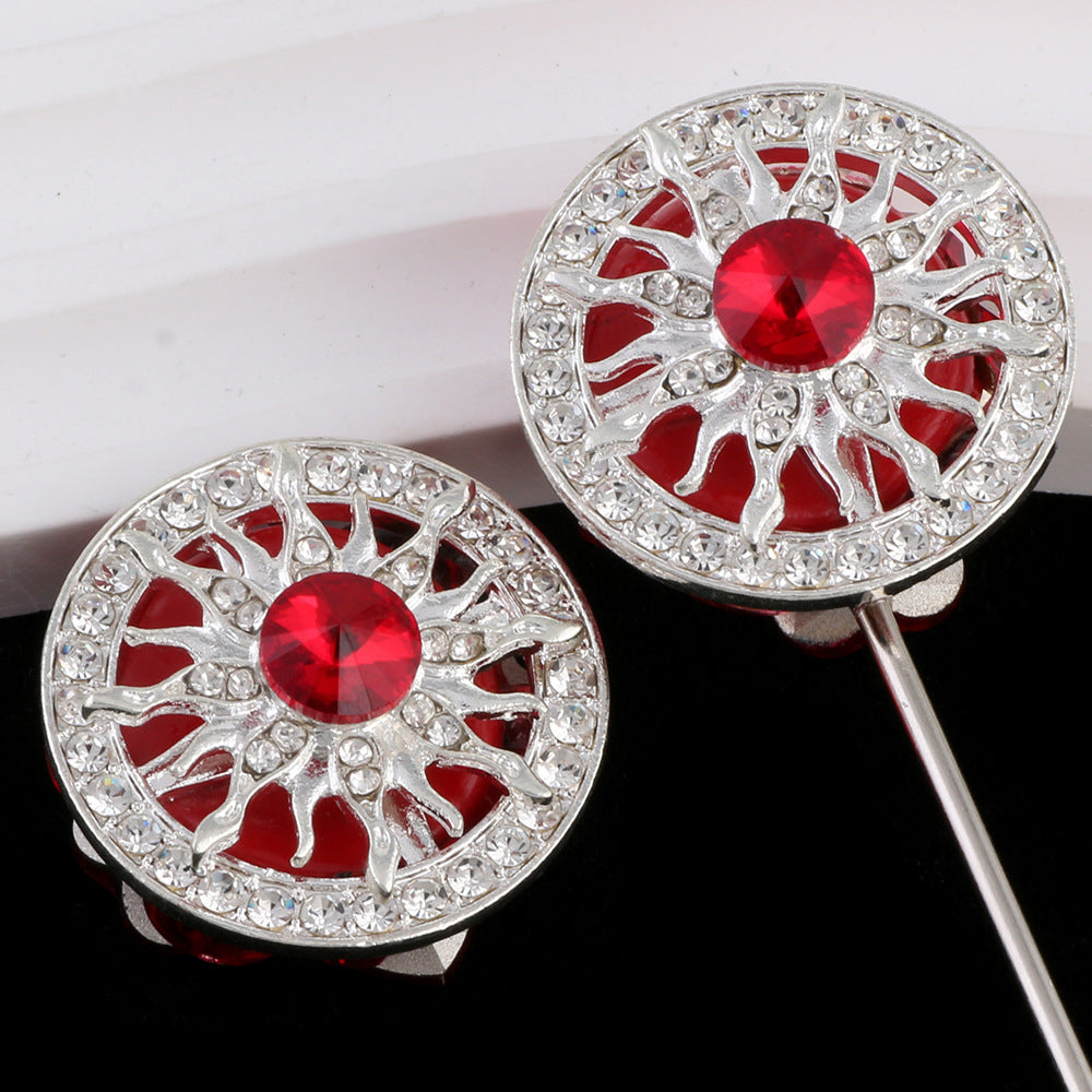 Wholesale 2pcs/pack DIY New Diamond Rotating Snow  Alloy Clay Straight Hole Beads Accessories