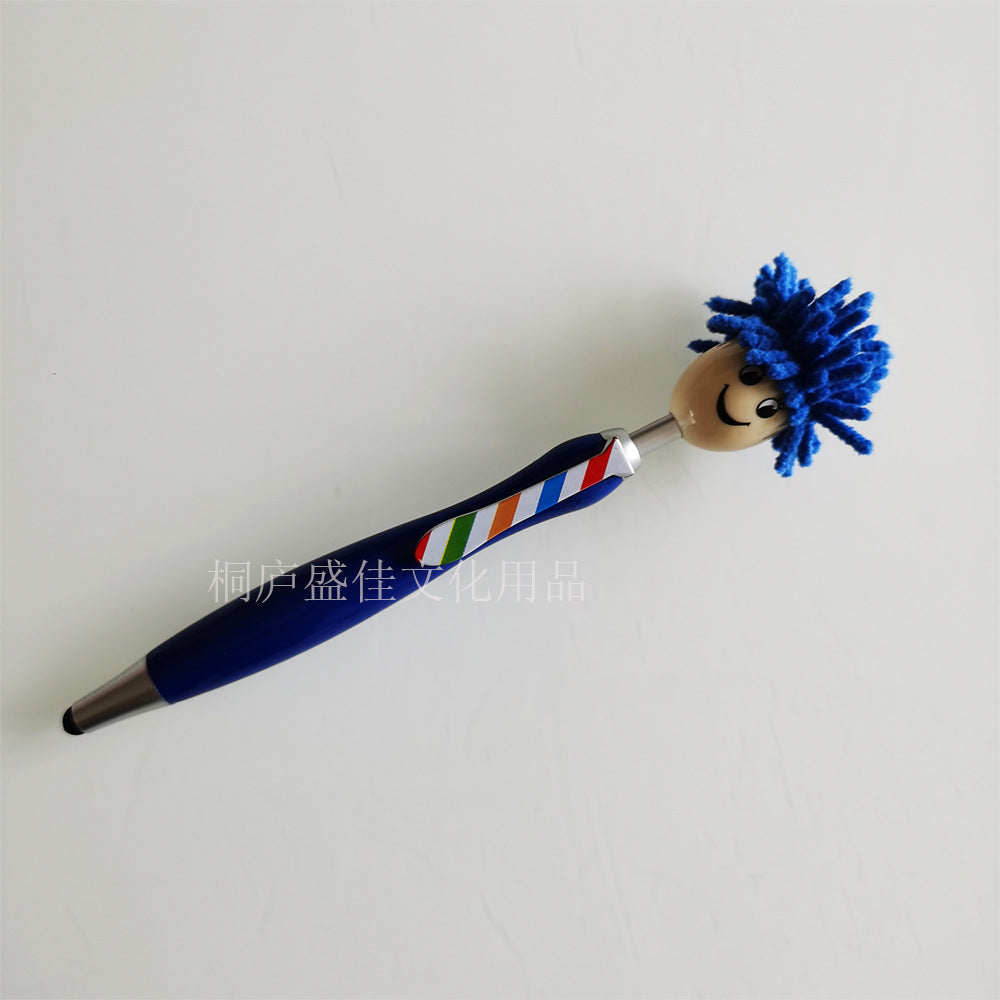 Wholesale Cartoon Plush Doll Mops, Smiling Face, Three in One Touch Ballpoint Pen