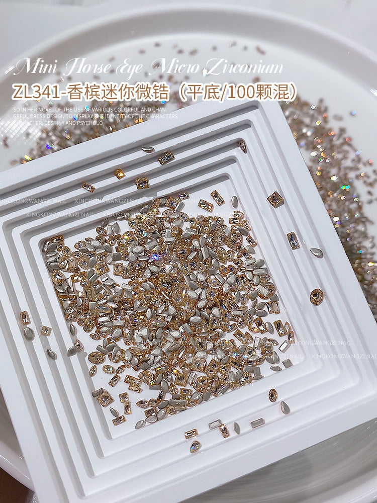 Wholesale 5A Mini Flats Bottom Micro Zirconium Flash Zircon Diamond Nail Stickers
