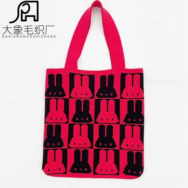 Wholesale Cartoon Creative Knitted Woven Shoulder Bag