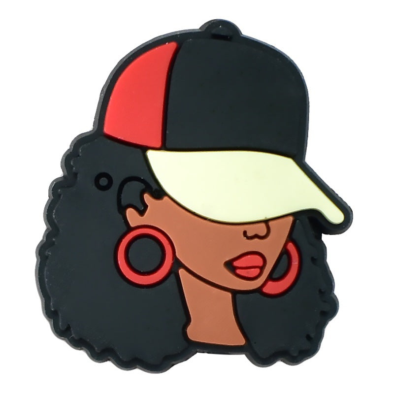 Wholesale  Random 100pcs  Black Girl Cartoon Ballpoint Pen Handmade Beads