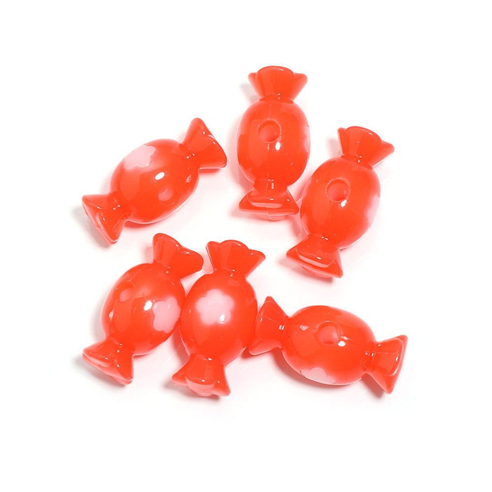 Wholesale  40pcs Jelly two-color colored candy acrylic beads