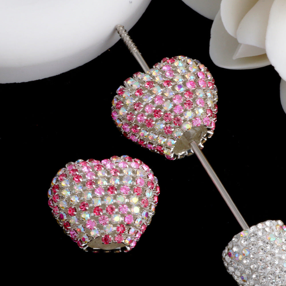 Wholesale Starry Sky Diamond Chain Love Acrylic Full Diamond Ball Straight Hole Bead DIY Beads