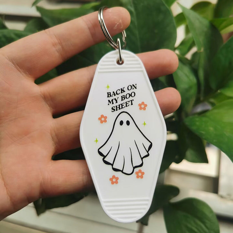 Wholesale Retro Hotel UV Printing Halloween Gift Keychain