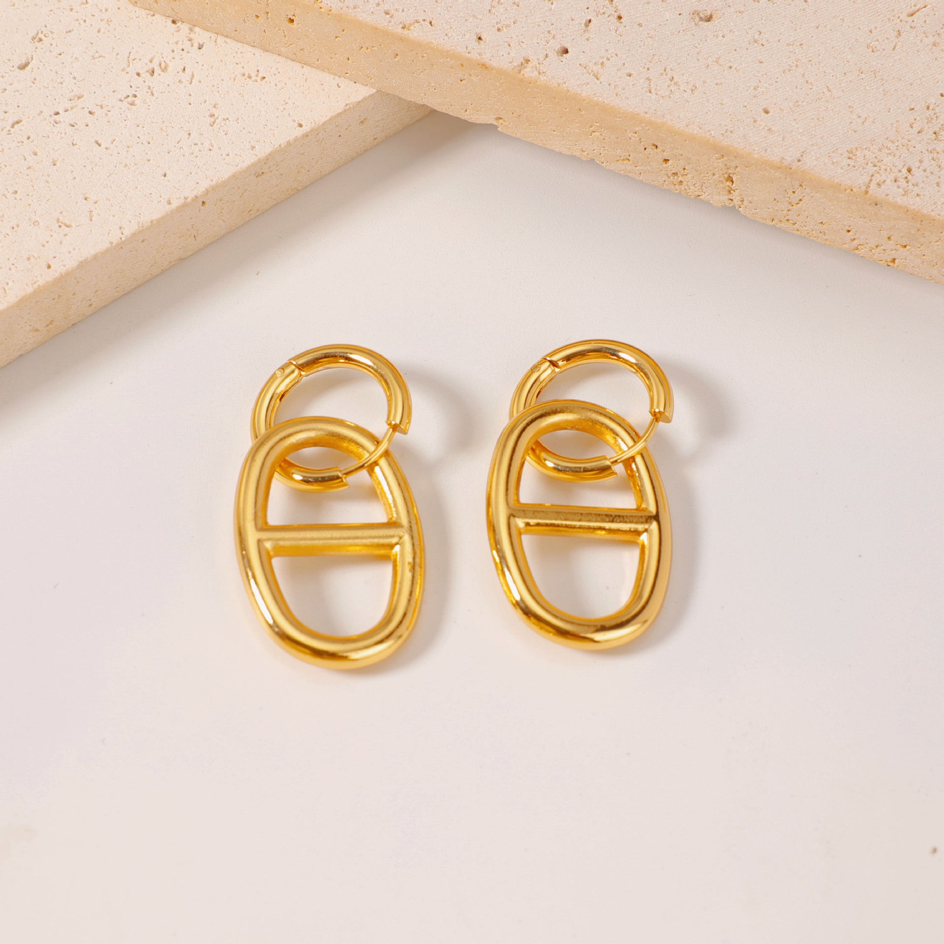 Wholesale fashionable versatile stainless steel hoop earrings