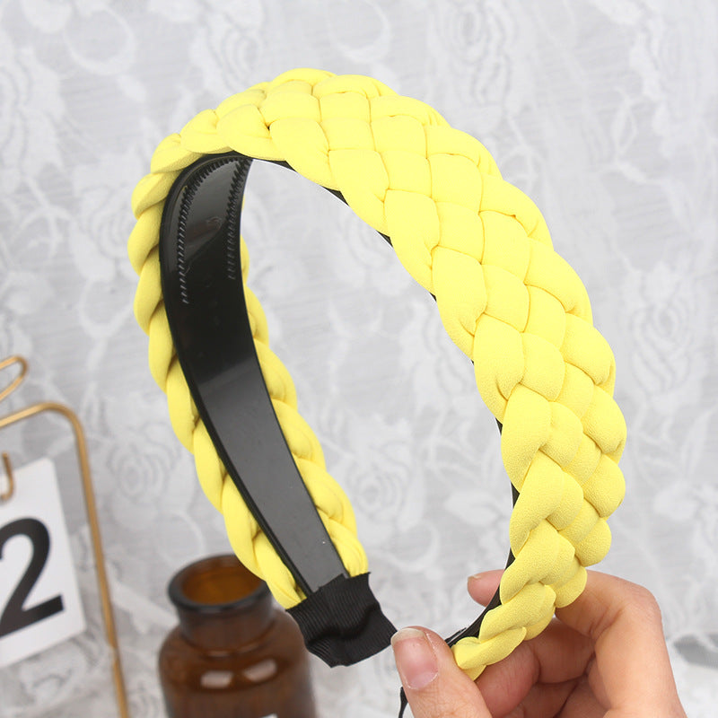 Wholesale Twist Braid Wide-brimmed Hairband Solid Color Headband