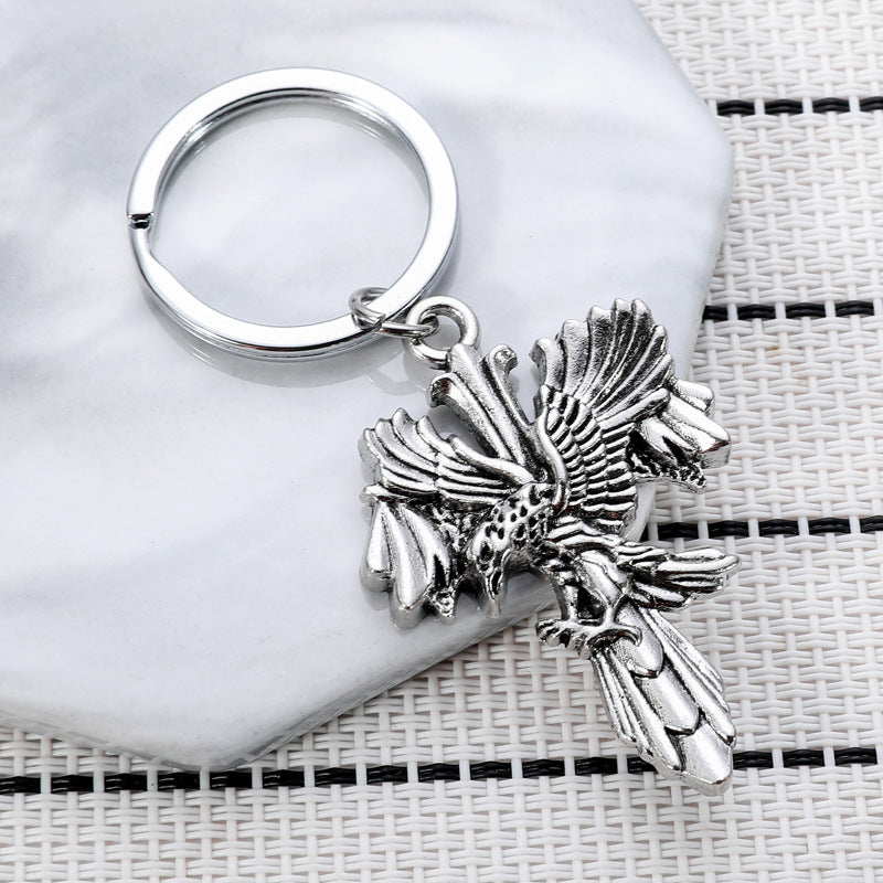 Wholesale Domineering Eagle Cross Keychain