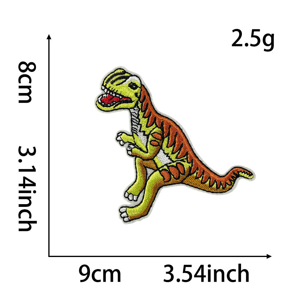 Wholesale Cartoon Dinosaur Decorative Embroidered Patches For Clothing DIY Iron On Craft Supply