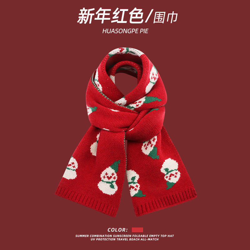 Wholesale Christmas Red Warm Scarves
