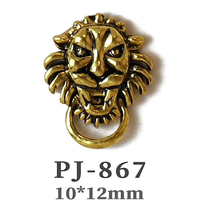 Wholesale  Metal Nail Art Charms Antelope Head Wings Leopard Head Manicure Decorative Accent