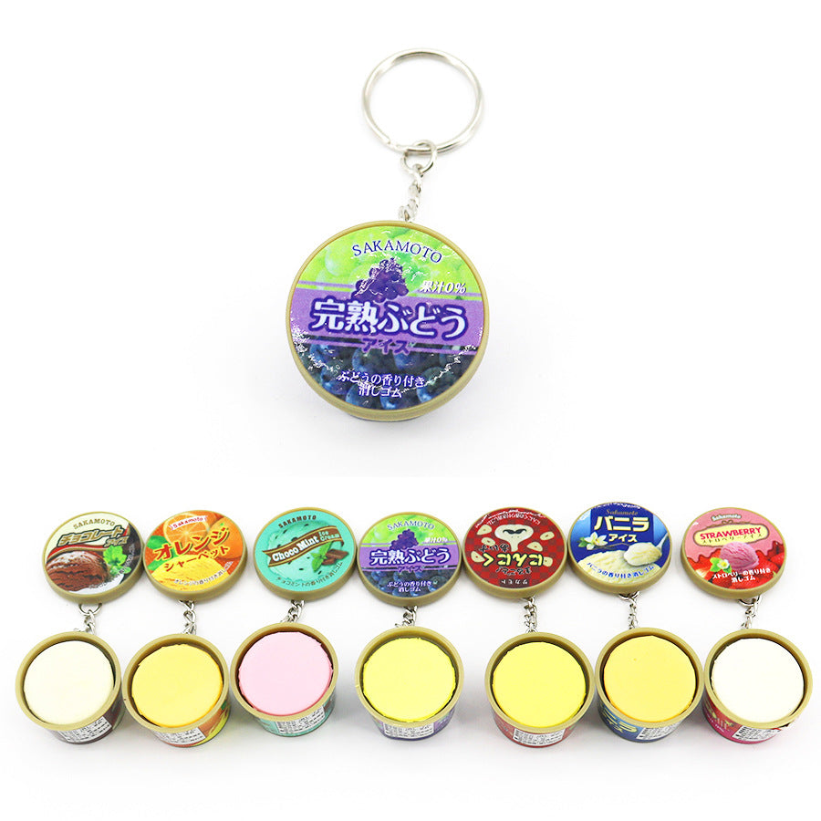 Wholesale Simulation Pinch Multi-flavor Ice Cream Keychain