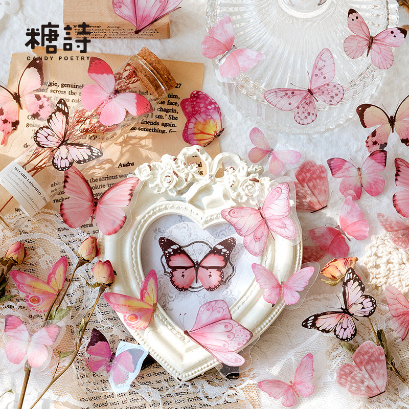 Wholesale Butterfly Nature Series Retro Art Handheld Small Size Collage