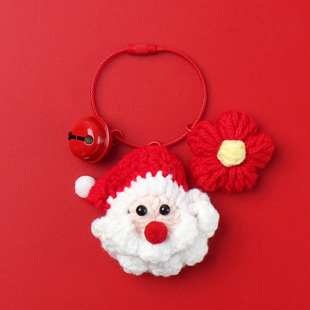 Wholesale Hand Woven Santa Claus Yarn Christmas Gift Keychain