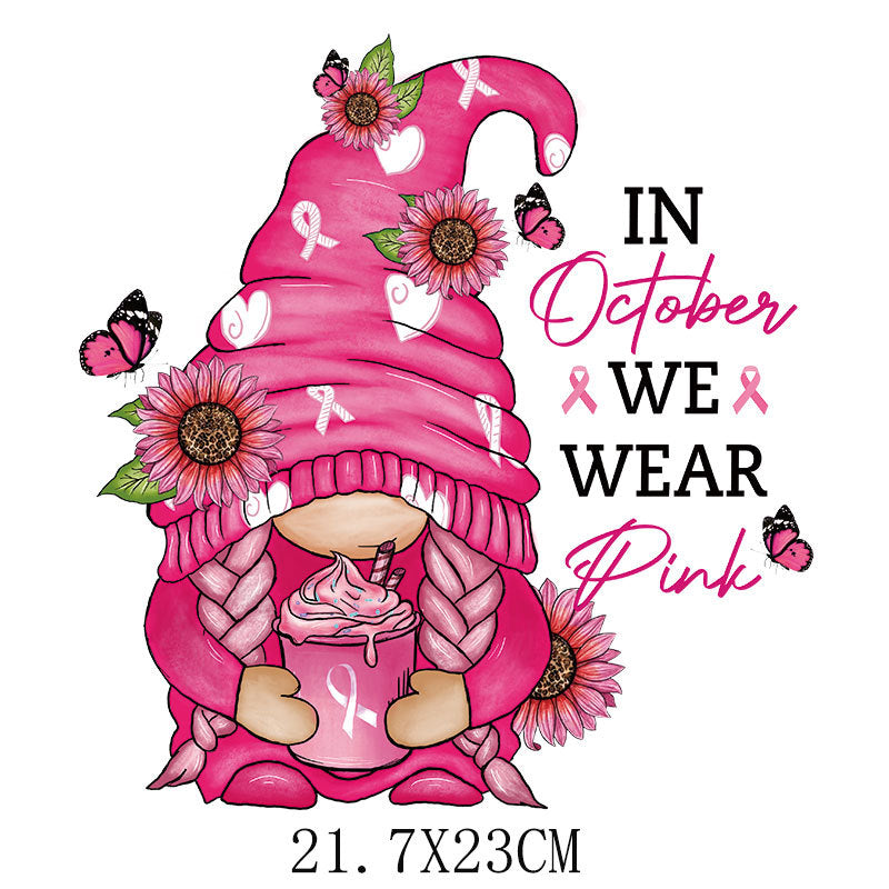 Wholesale Pink ribbon heat transfer pattern   UV DTF Ready to Press Transfers Wraps