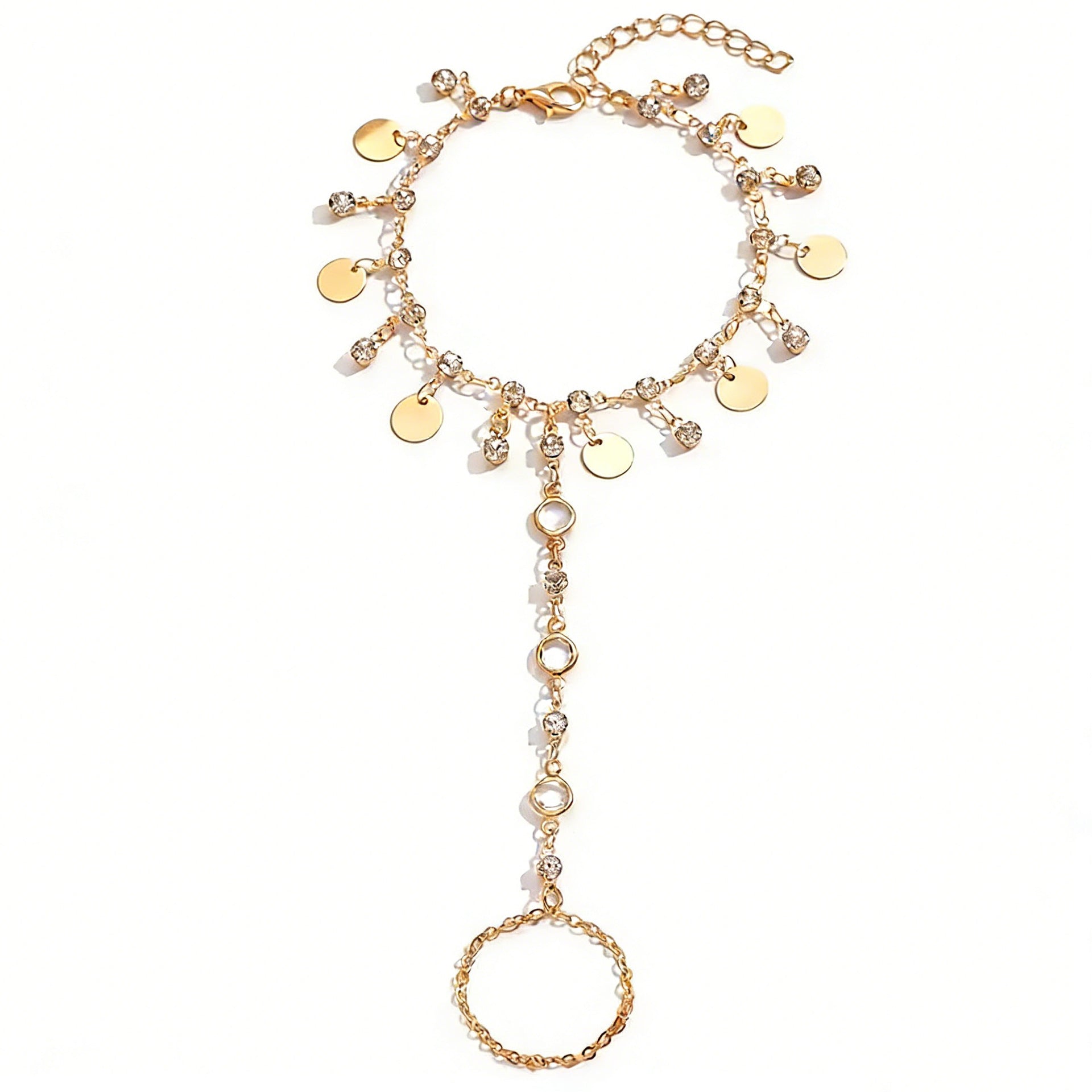 Wholesale Sequin Tassel Rhinestone Finger Chain Hand Jewelry For Women Stylish Everyday Fashion Accessory