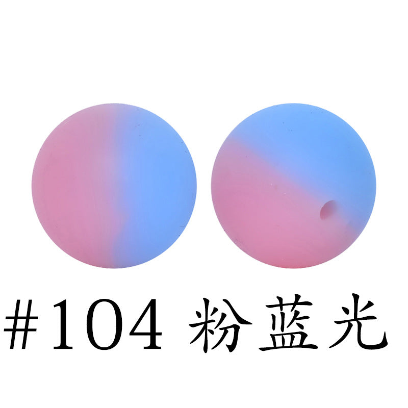 Wholesale 50pcs 16mm Print Silicone Beads Colorful Silicone Water Transfer Beads