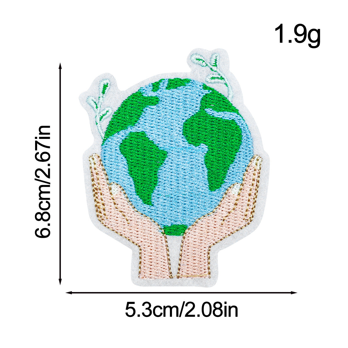 Wholesale Earth Environmental Protection Green Embroidered Cloth Patch