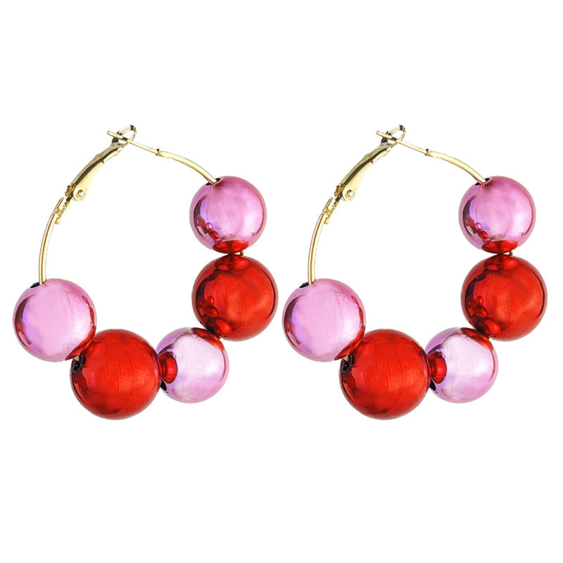 Wholesale 2pcs Valentine's Day Love Three-dimensional Simulation Candy Resin Diamond Color Matching Bead Earrings