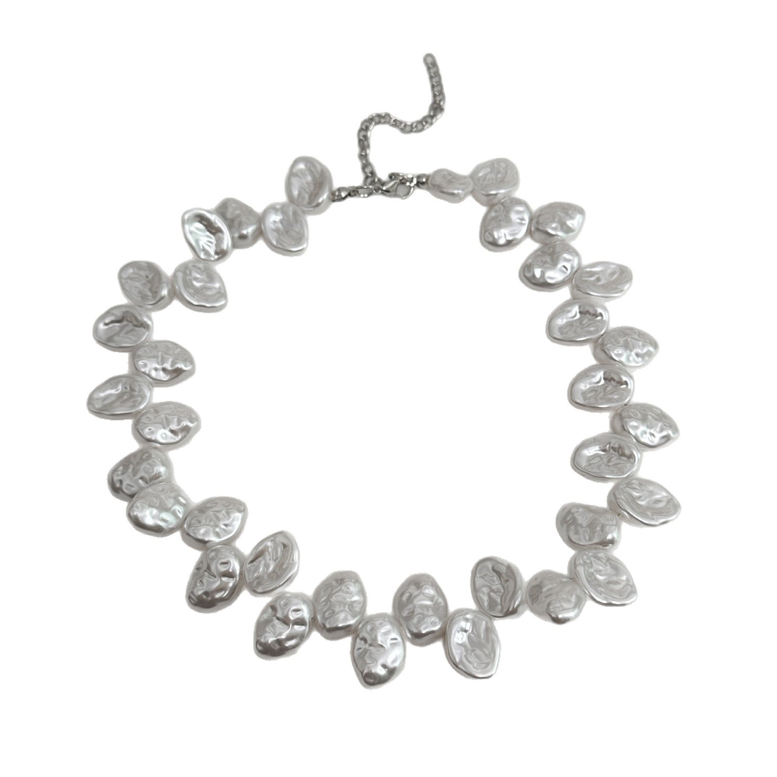 Wholesale White freshwater Baroque petal pearl necklace