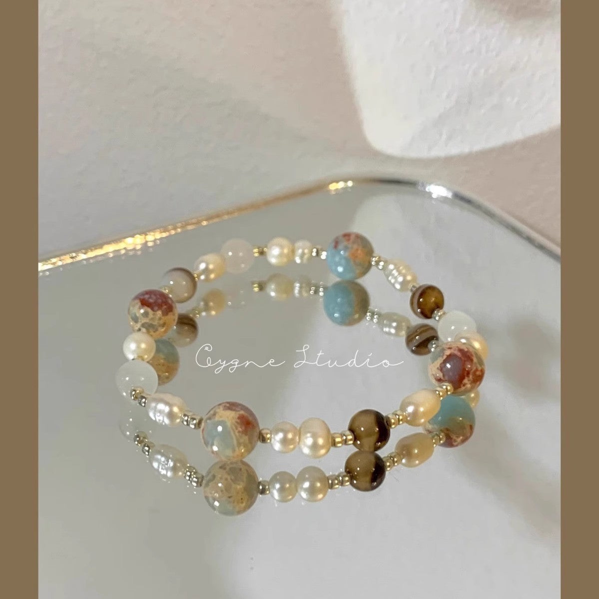 Wholesale Shoushan Stone Pearl Beaded Bracelet
