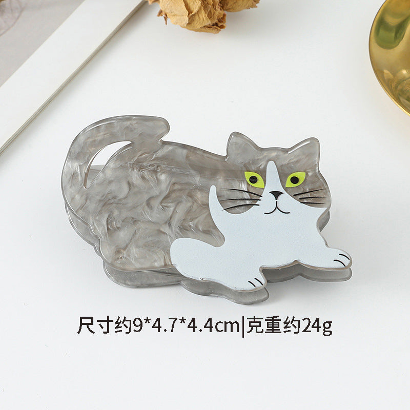 Wholesale New French Rhinestone Cat Hair Claw Clip Acrylic Hollow Women S Hair Accessory Cute Everyday Styling For Boutique Resale