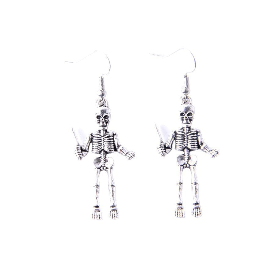 Wholesale Dark punk style skull shape earrings