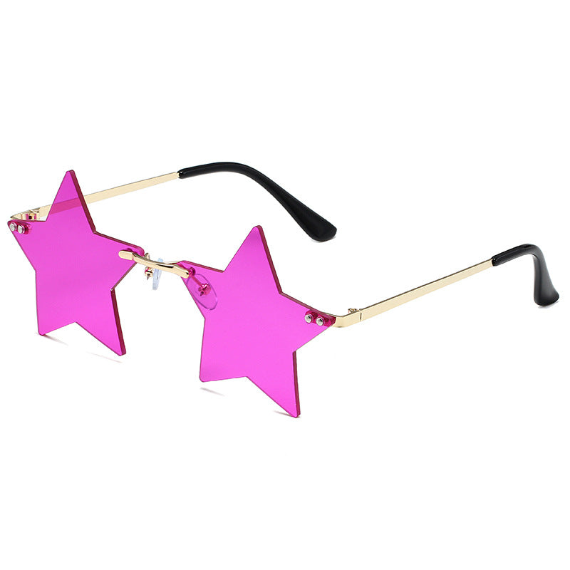 Wholesale PC Irregular Pentagram Frameless Sunglasses