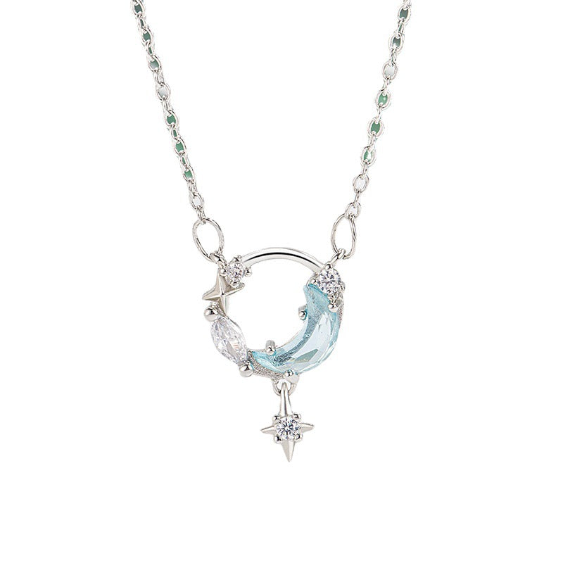 Wholesale Star and Moon Pendant Alloy Pendant Necklace
