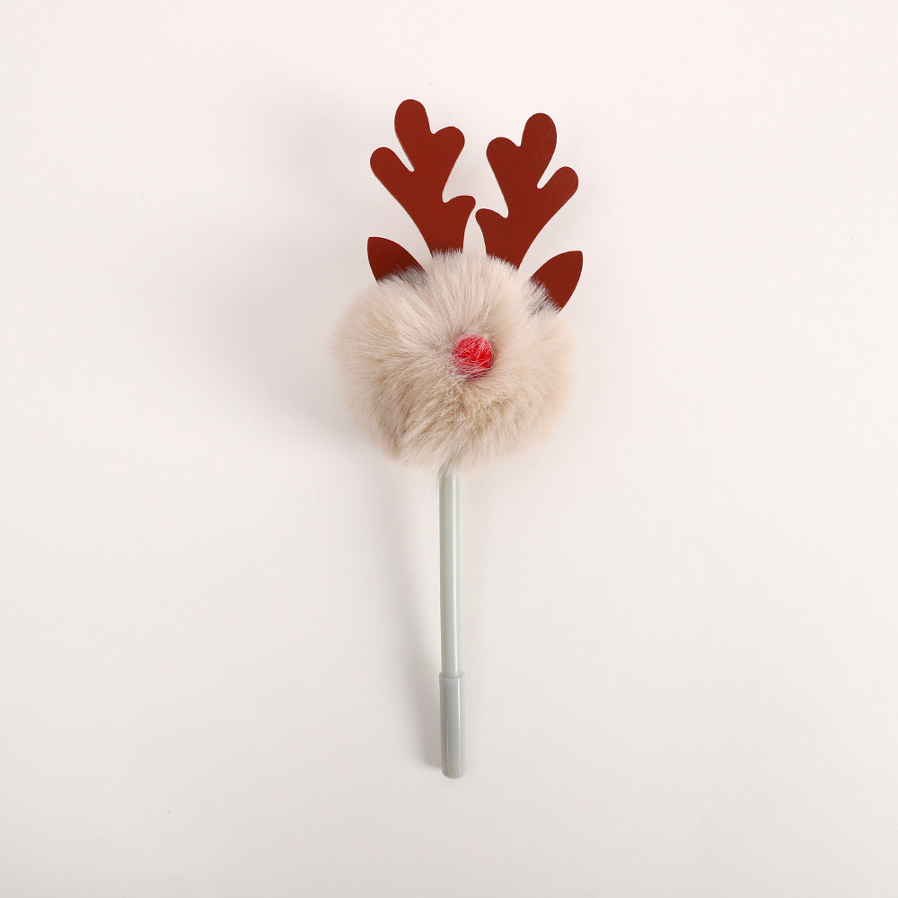 Wholesale Christmas Gift Elk Antler Plush Water-based Pen