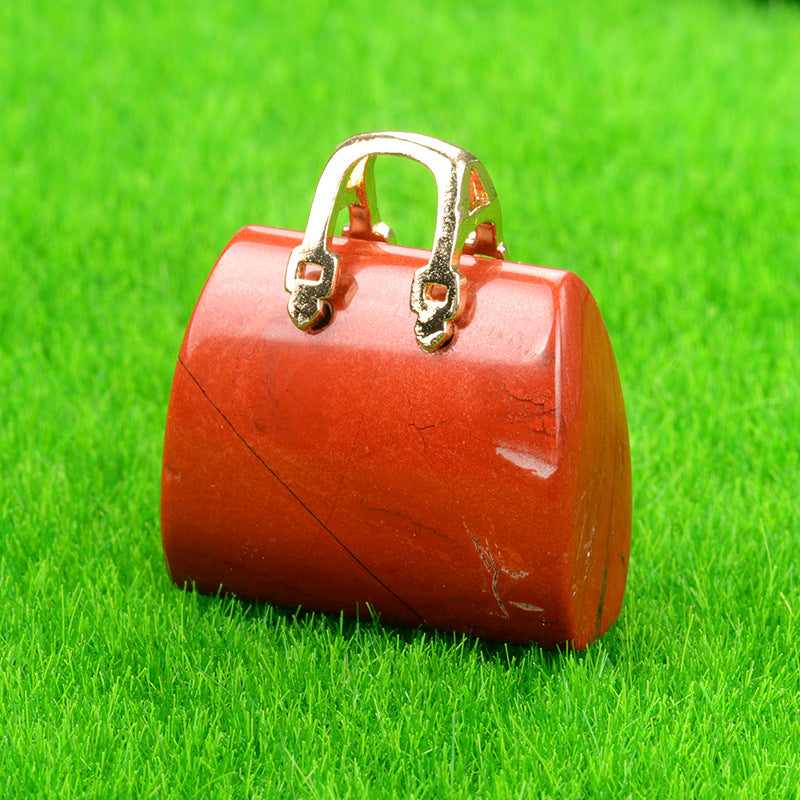 Wholesale Natural Crystal Stone Mini Handbag Bag Decoration