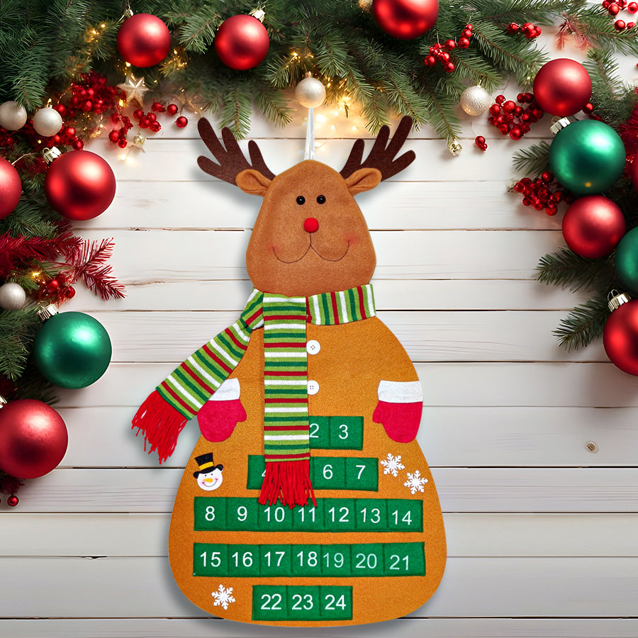 Wholesale Felt Christmas Tree Calendar Christmas Tree Countdown DIY Wall Calendar