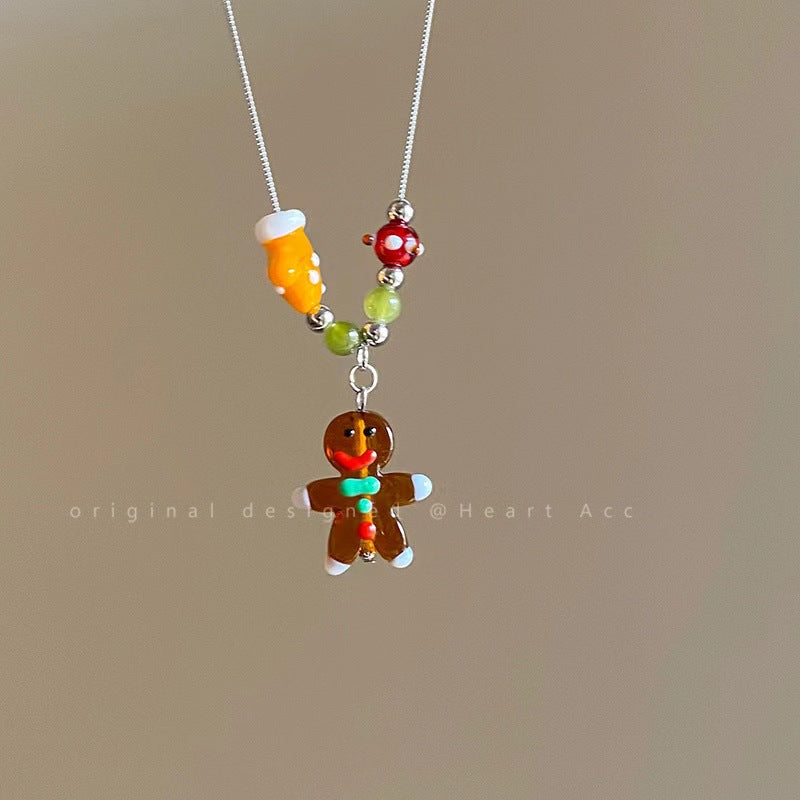 Wholesale Summer Dopamine Colorful Beaded Bow Clavicle Necklace