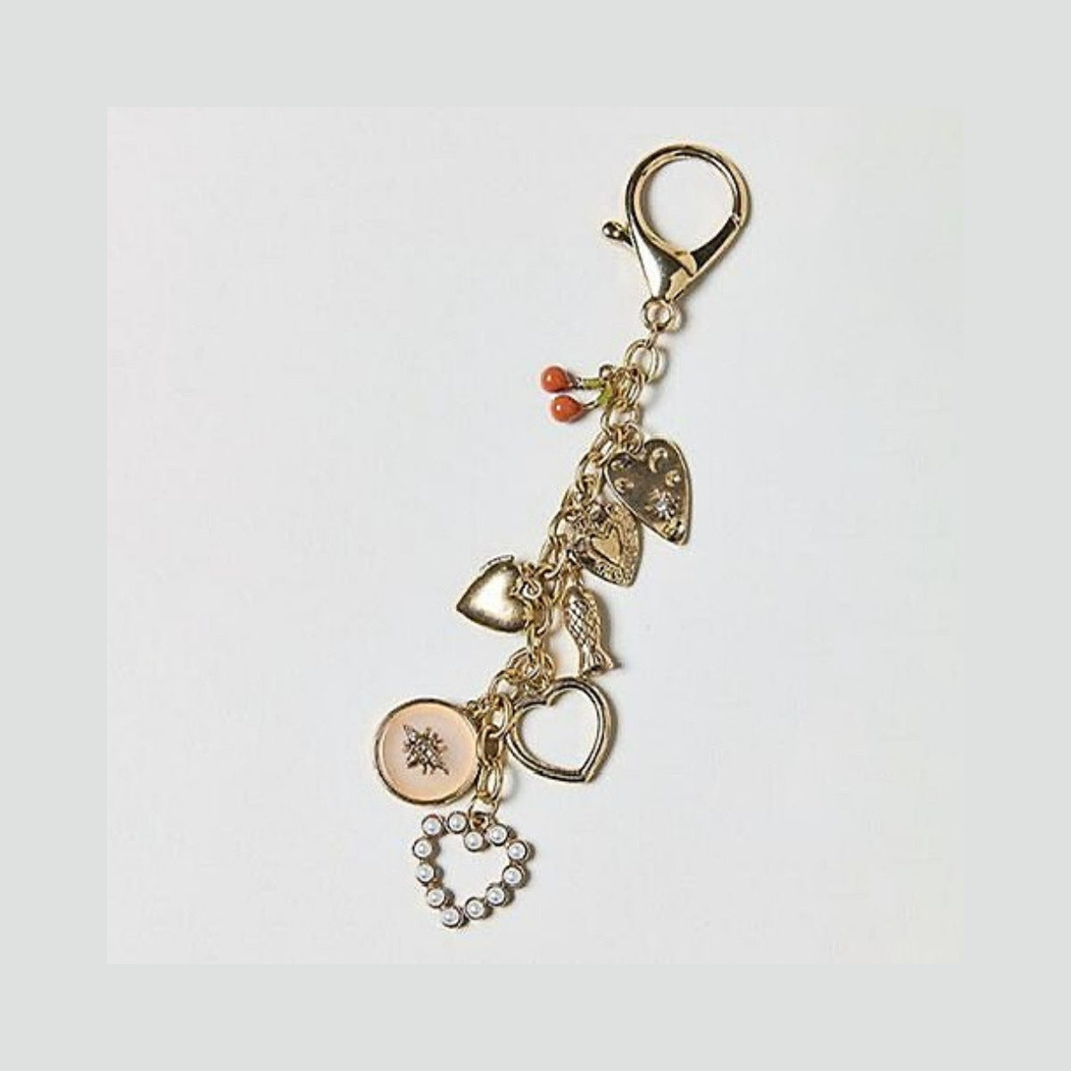 Wholesale Devil' s Eye Metal Geometric Heart Pendant Woven Keychain