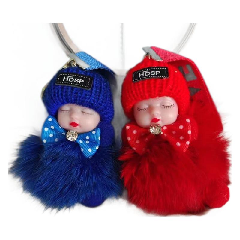 Wholesale Cute Fur Sleeping Doll Keychain