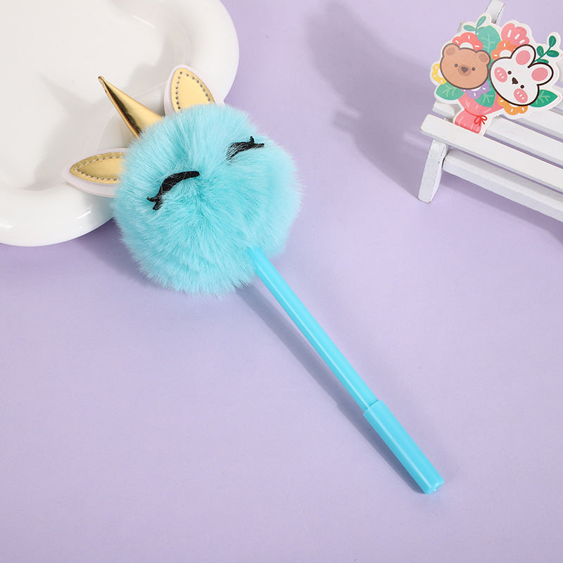 Wholesale Unicorn Smile Hair Ball Ballpoint Pen