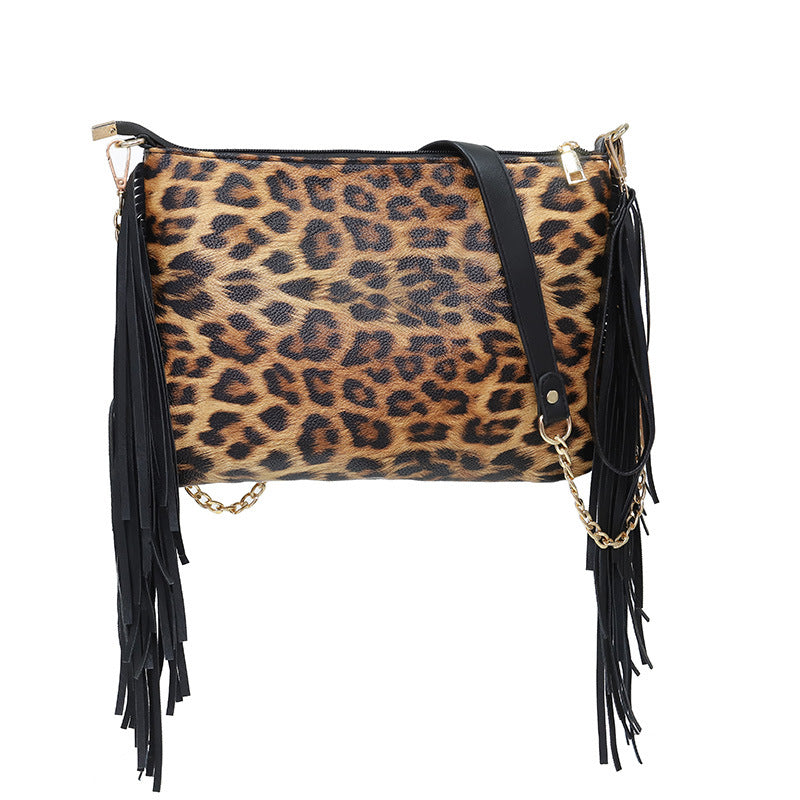 Bolsa de borla de leopardo de PU One One
