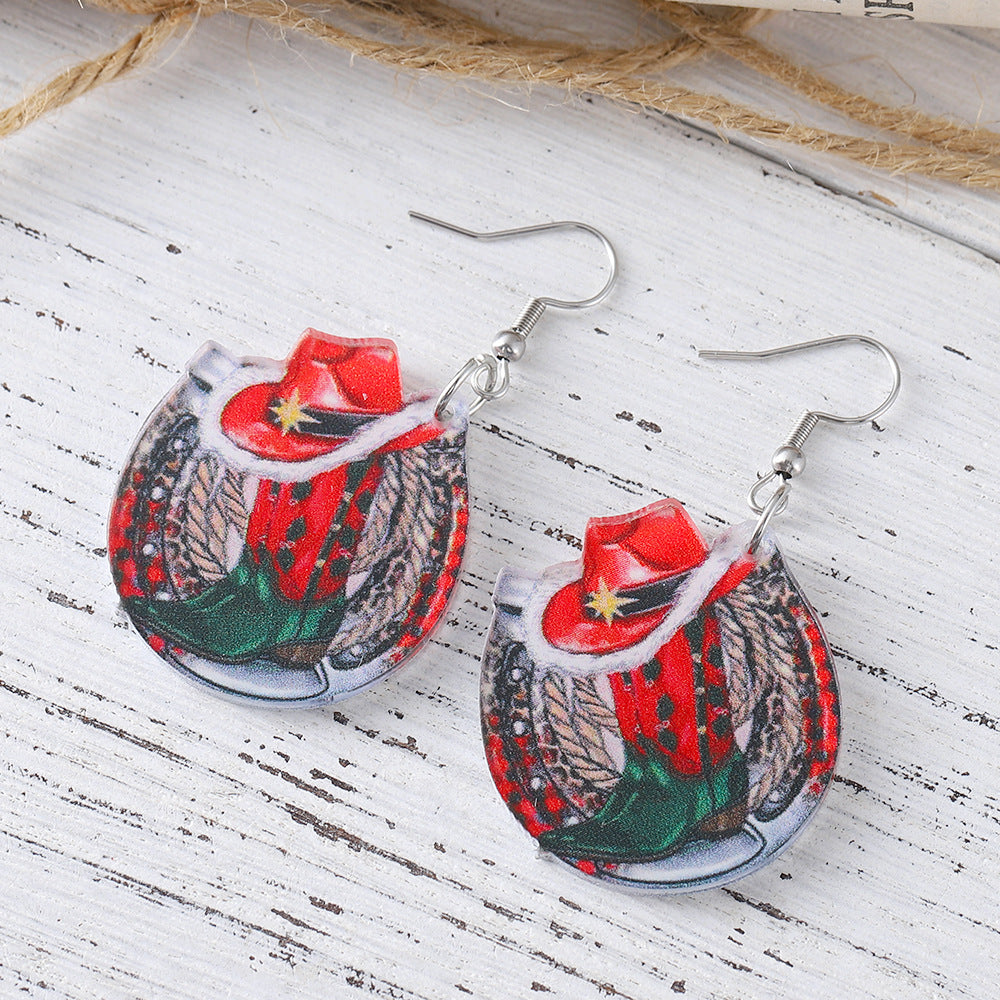 Wholesale Christmas Western Style Western Acrylic Earrings