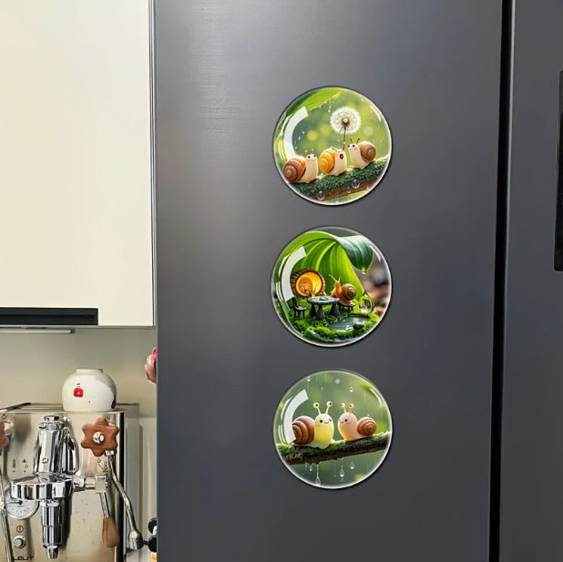Wholesale Cute Snail Bubble Grass and Raindrop Garden Glass Patch Soft Magnetic Fridge Magnet