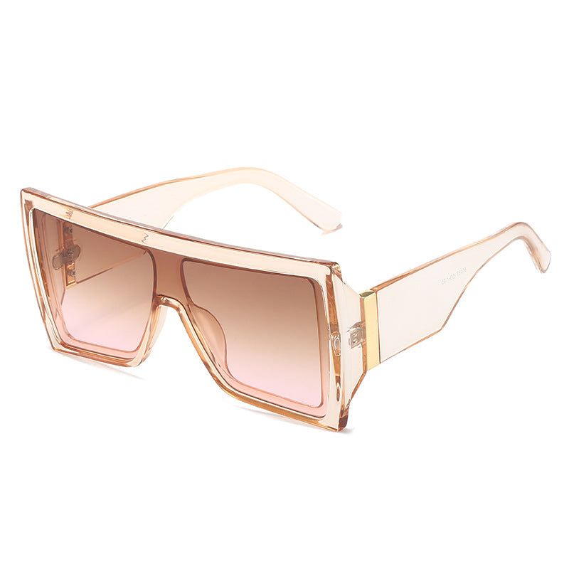 Wholesale Square One-Piece Retro Large Frame Sunglasses
