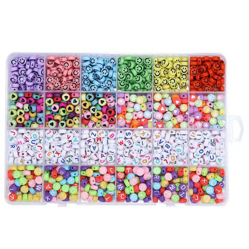 Wholesale DIY puzzle  Beaded 28 Boxed Set of Solid Color Paint Glass Beads DIY Bracelet Necklace Accessories Colorful Small Rice Beads