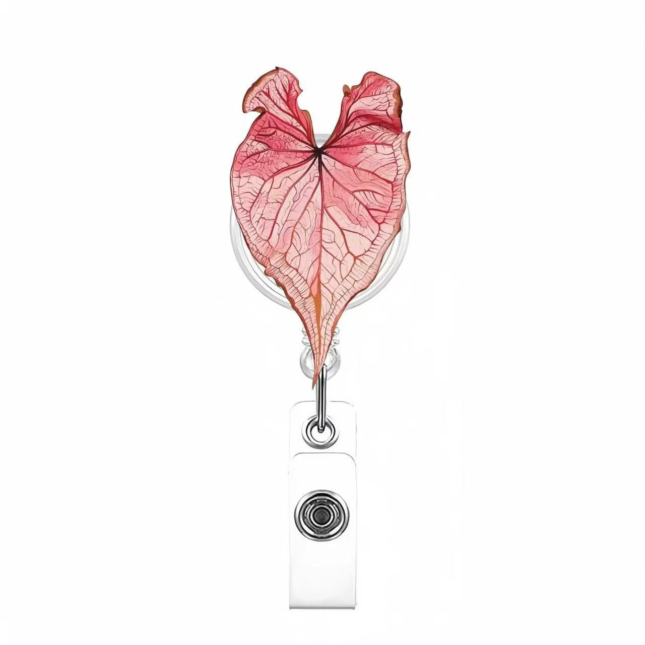 Wholesale Colorful leaves Badge Reels