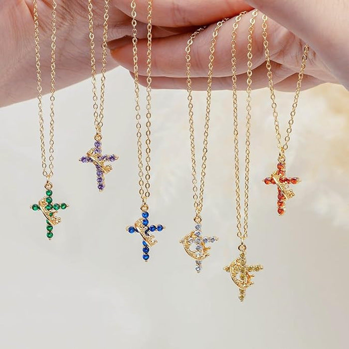 Wholesale Stylish Women' s Necklace with Creative Cross Pendant