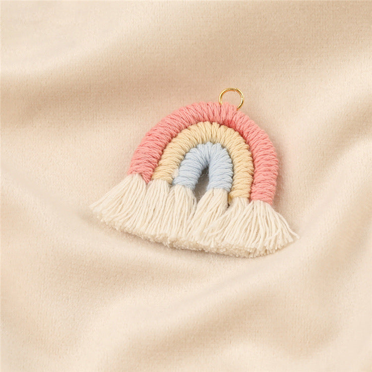 Wholesale Cotton Handwoven Tassel Rainbow Keychain Accessories