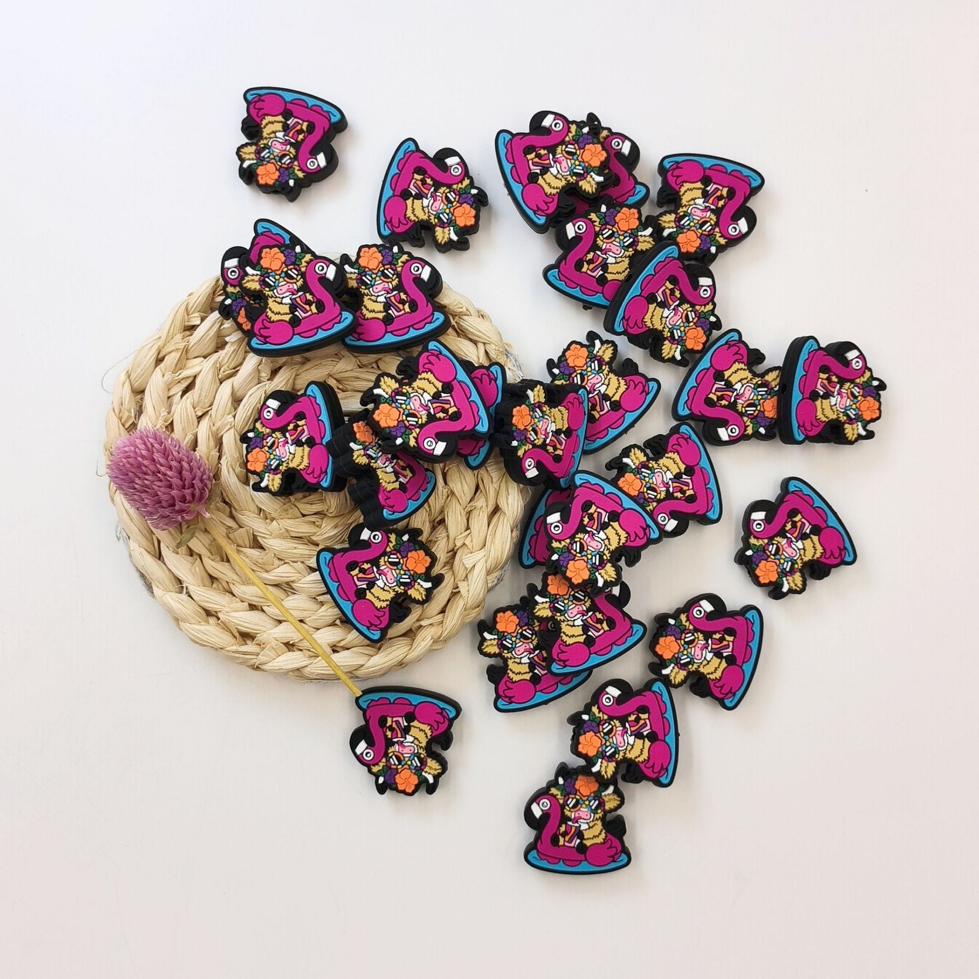 Wholesale 10pcs Cartoon Flamingo Creative Silicone Beads