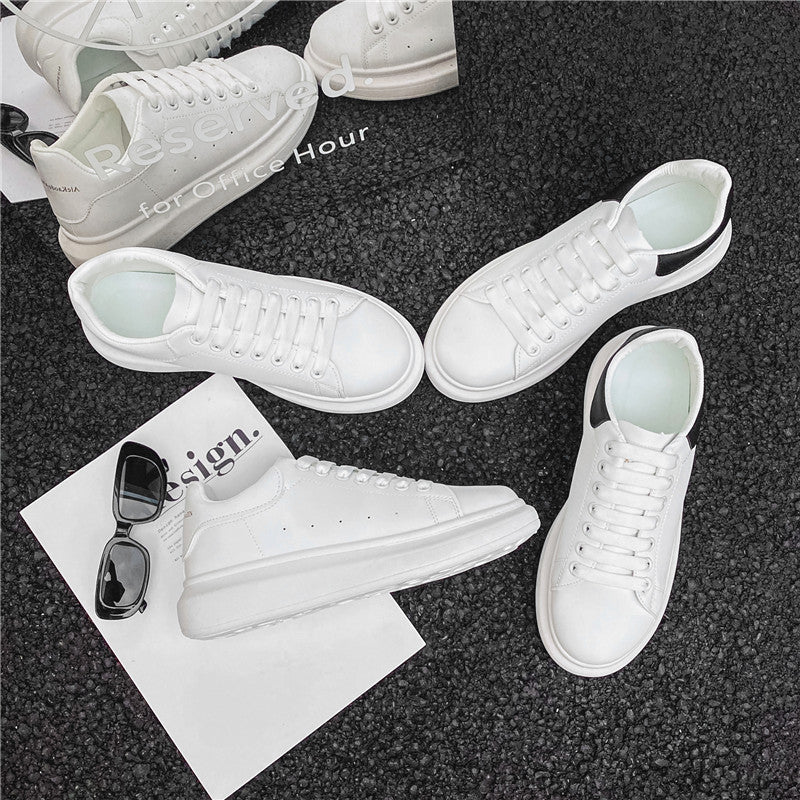 Wholesale 2023 Autumn New PU Inner Height Increasing White Shoes